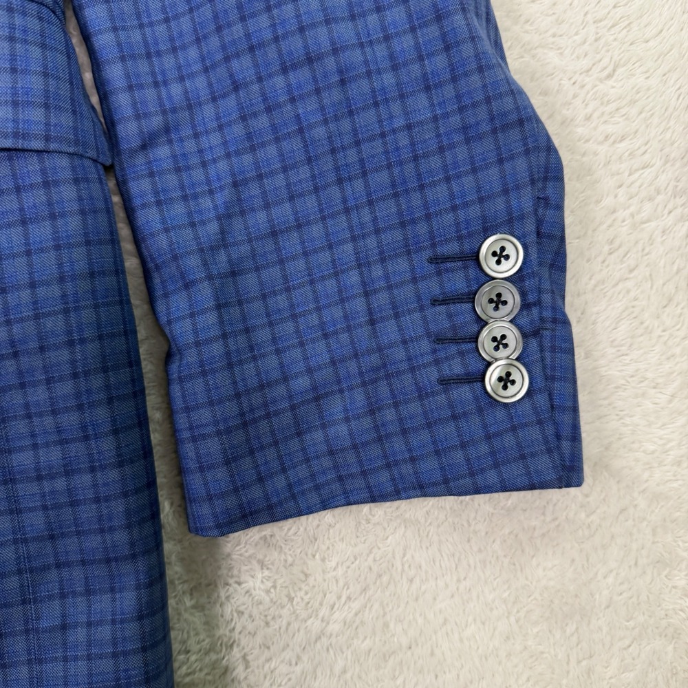 Samuelsohn Mens 42R Sport Coat Blue Colombo Icewool Silk SB Baylor 2 Blazer - Picture 3 of 13